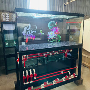 BỂ KHUNG SẮT ỐP GỖ SỒI (145*61*69 k12)